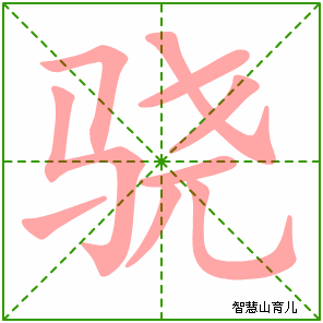 骁的笔顺 笔画数:9 拼音:xiāo 部首:马 - 智慧山